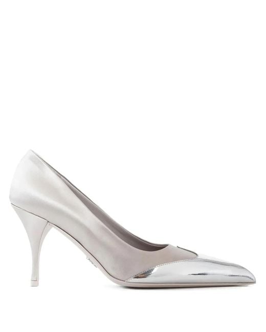 Prada White 85Mm Heeled Sneakers