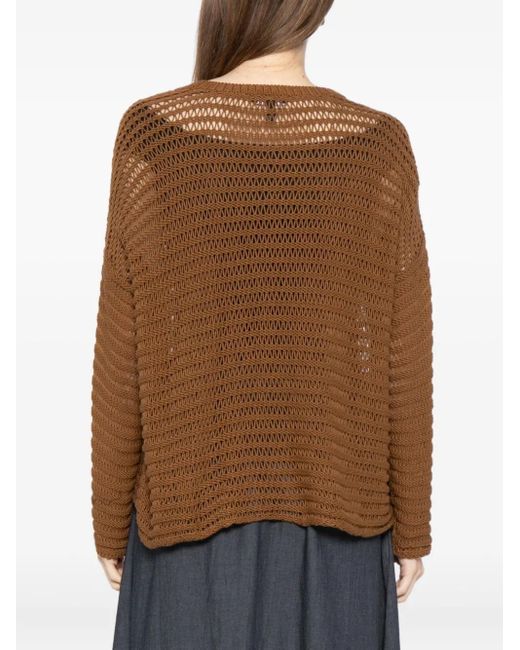 Top con cuello redondo Eileen Fisher de color Brown