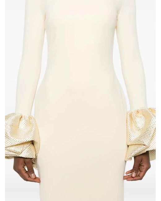 plus size long sleeve bodycon dress Plus V Neck Lantern Sleeve Sequin Bodycon Dress Champagne / 5XL main image 0