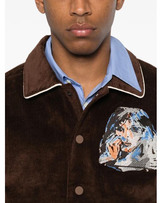 Kidsuper Brown Embroidered Corduroy Jacket for men