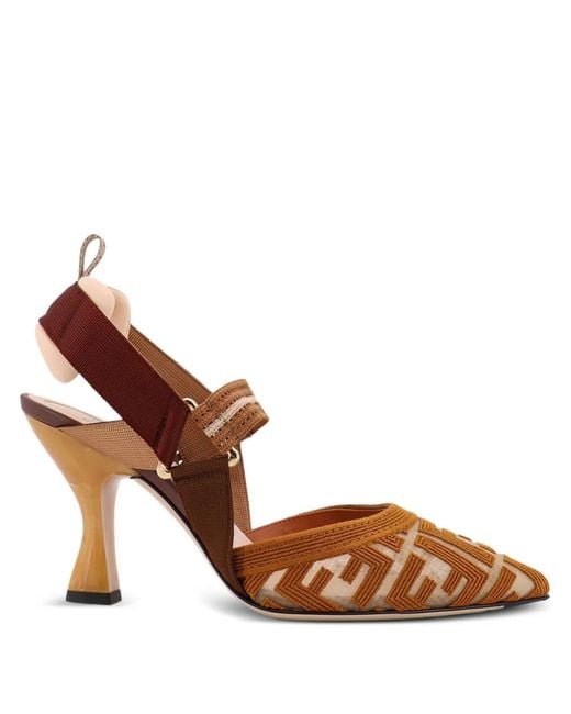 Fendi Brown Colibrì Pointed-Toe Straps Pumps