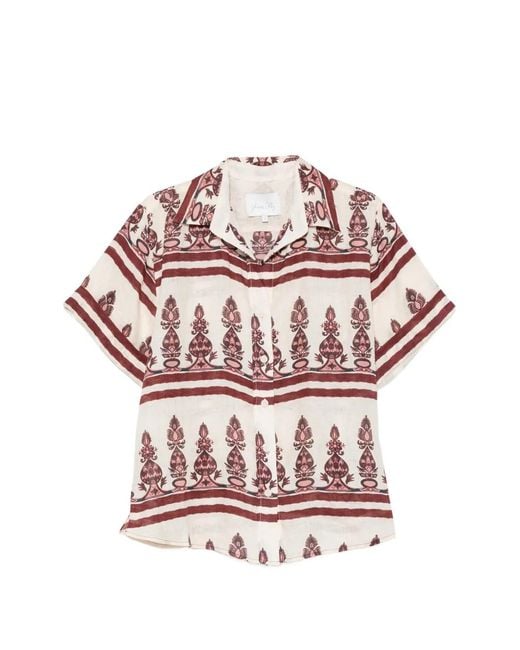 Johanna Ortiz Pink La Creciente Printed Shirt