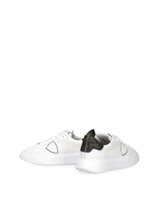 Philippe Model White Temple Leopard-Print Sneakers