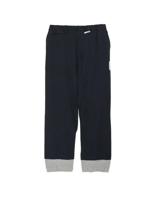 Maison Mihara Yasuhiro Blue Wool Layered Pants for men