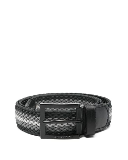 Karl Lagerfeld Black Woven Buckle Belt for men