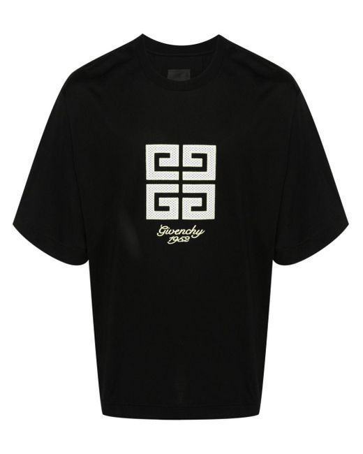 Givenchy Black 4G-Motif Cotton T-Shirt for men