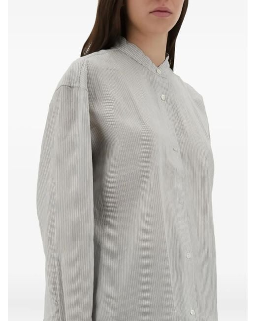 Studio Nicholson Gray Stripe Collarless Top