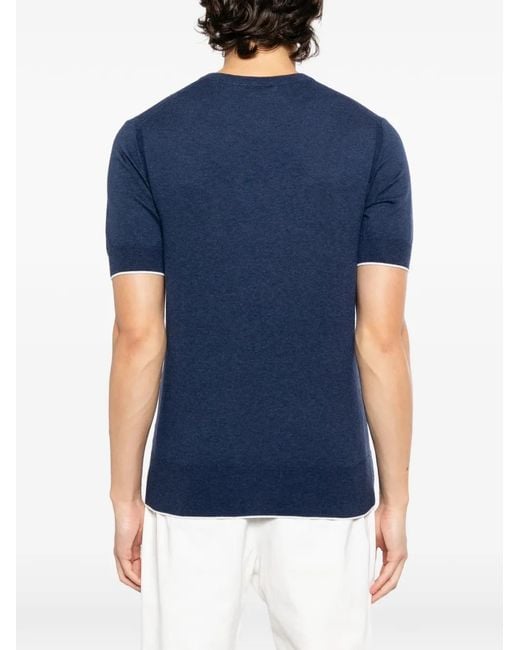 N.Peal Cashmere Blue Newquay T-Shirt for men