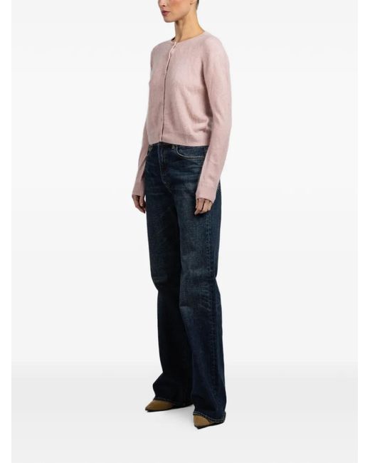 Autumn Cashmere Red Crew-Neck Cardigan