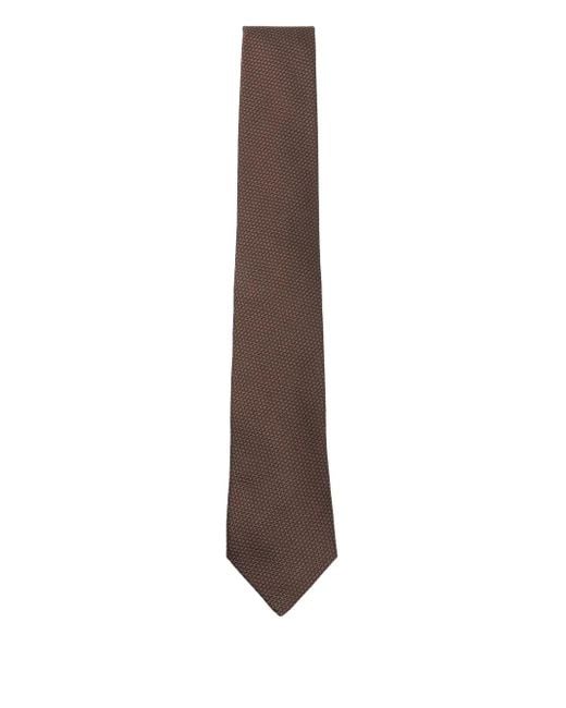 Dell'Oglio Brown Textured Tie for men