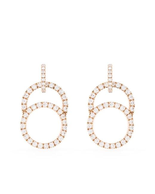 COURBET White 18Kt Recycled Rose Celeste Laboratory-Grown Diamond Pavé Hanging Earrings