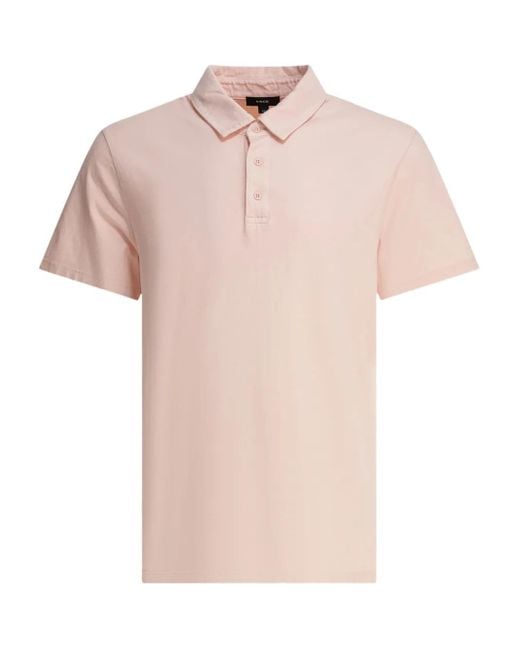Vince Pink Button-Down Cotton Polo Shirt for men