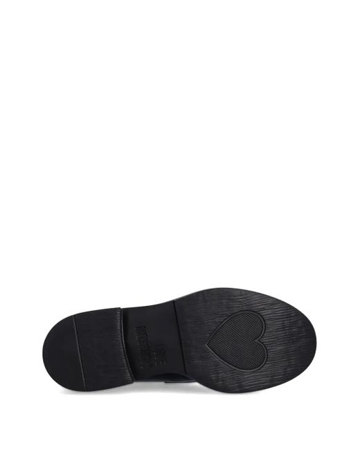 Love Moschino Black Logo-Lettering Loafers