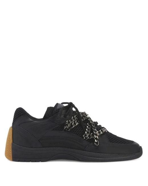 Giuseppe Zanotti Black Gz-Trail Chain-Detail Lace-Up Sneakers for men