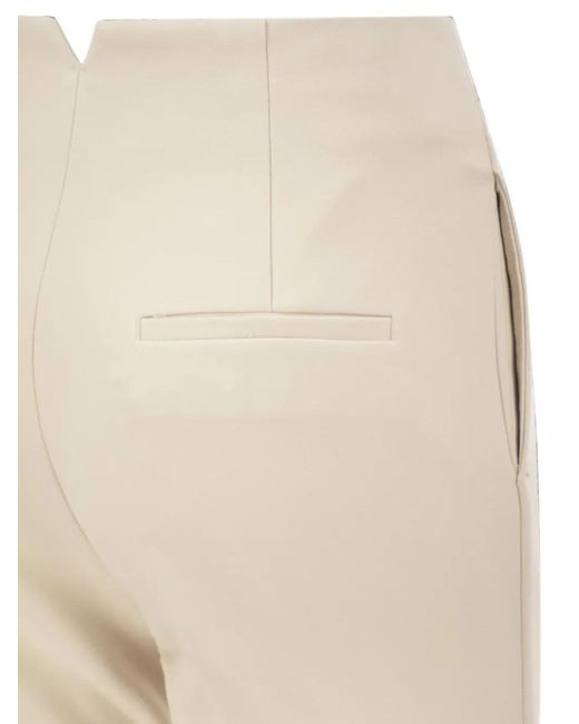 Peserico Natural Stitched-Crease Slim-Leg Trousers
