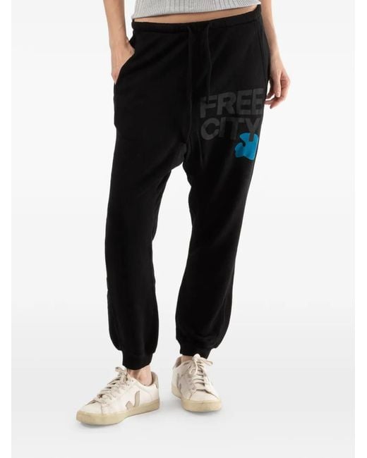Freecity Black Logo Track Pants