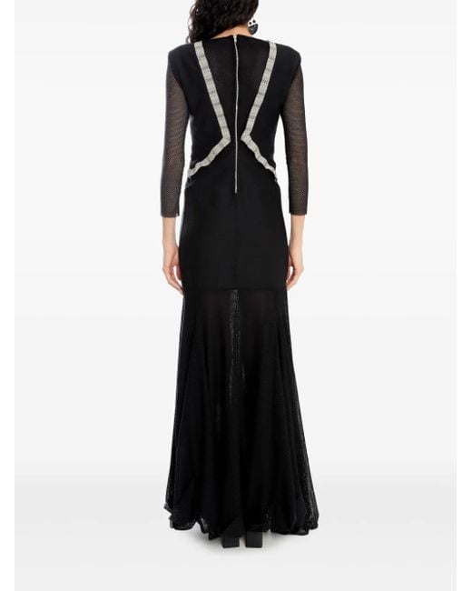 X Astrid Robe Longue À Empiècement En Mesh Amir Slama en coloris Black