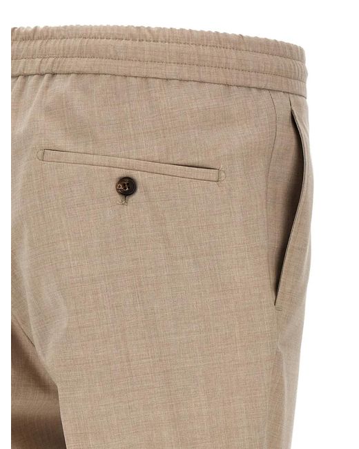 Incotex Natural Modello Pleat Drawstring Tailored Trousers for men