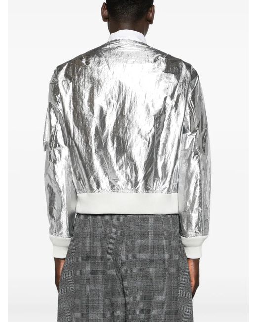 COMME DES GARÇON BLACK White Bomberjacke Mit Metallic-Finish
