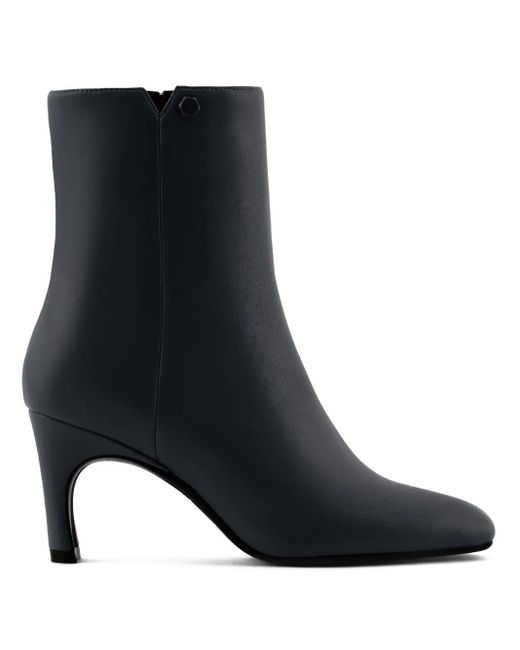ARMANI EXCHANGE Black Logo Plaque Ankle Boots