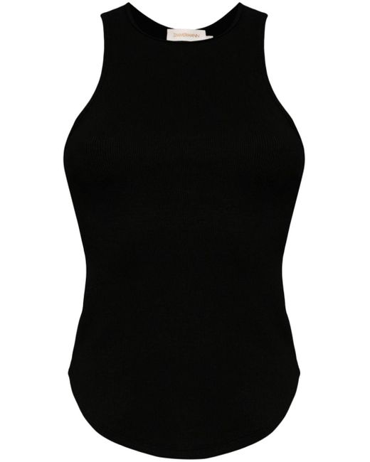 Sleeveless cotton tank top Zimmermann en coloris Black