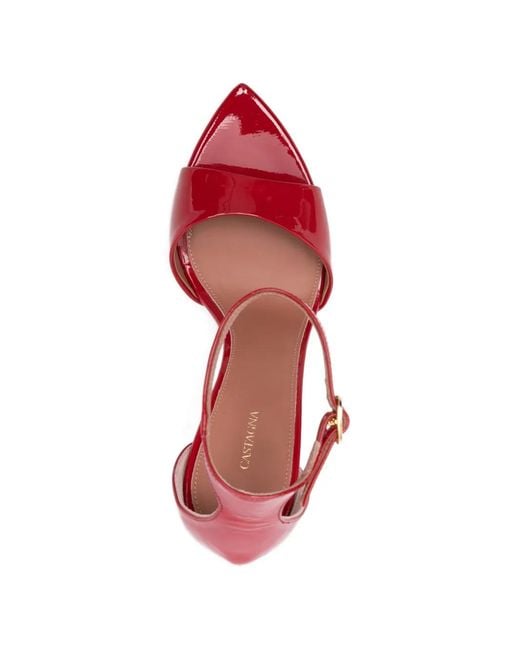 Castagna Red Aida Ankle-Strap Sandals