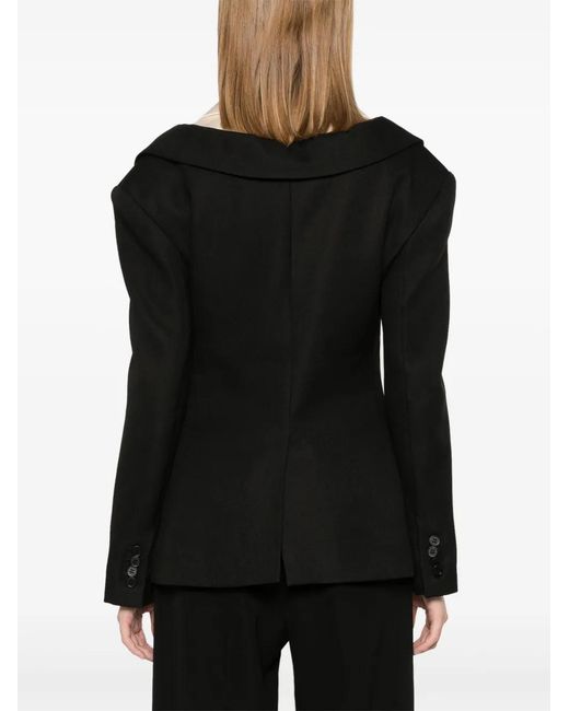 Stine Goya Black Double-Collar Tailored Jacket