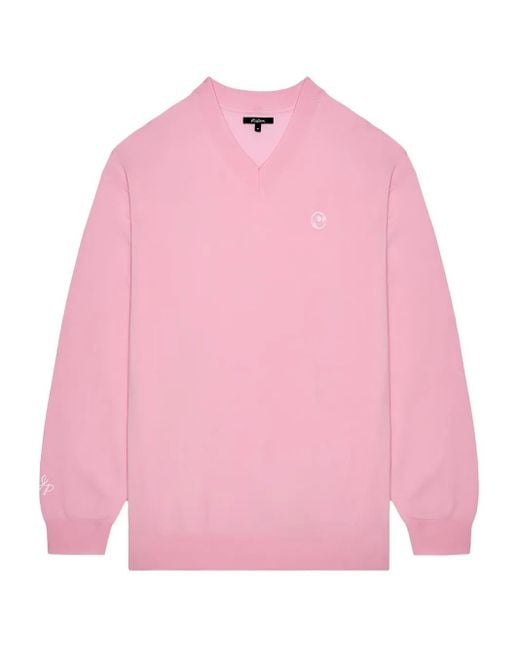 Malbon Golf Men Jesper Parnevik V Neck Merino Wool Sweater