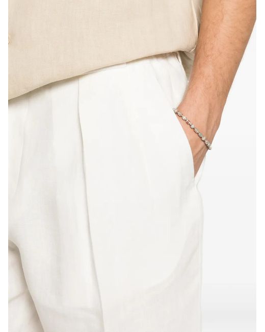 Briglia 1949 White Pantalon Crop Portobellos À Pinces for men