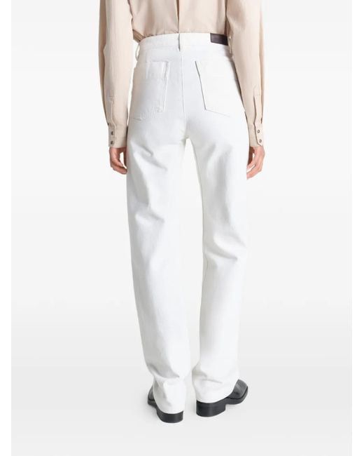 Lemaire White Five Pockets Twisted Jeans