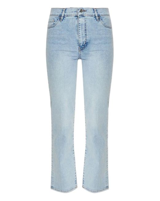 FRAME Blue Buttoned Straight-Leg Jeans