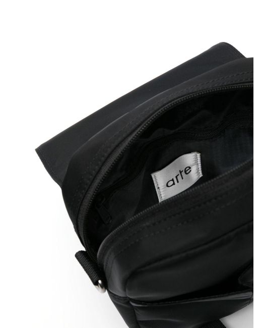 Arte' Black Biney Messenger Bag for men