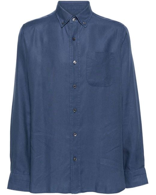 Tom Ford Blue Long-sleeve Lyocell Shirt for men