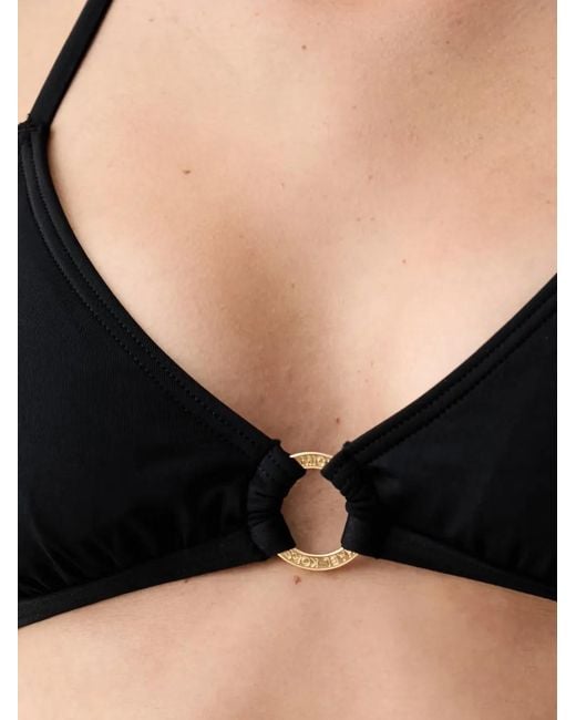 MICHAEL Michael Kors Black Ring-Detail Halterneck Bikini
