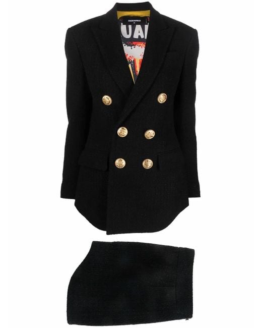 Tailleur Doppiopetto Con Gonna di DSquared² in Black