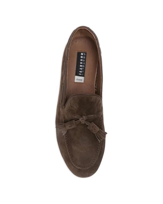 Fratelli Rossetti White Tassel-Detail Suede Loafers for men