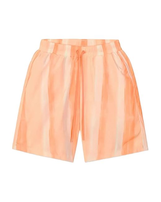 Homies Marbella Orange Waves Striped Drawstring Swim Shorts for men