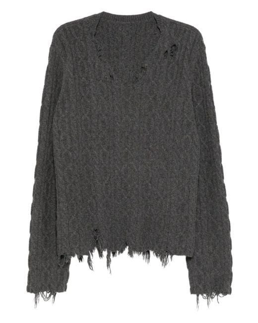CROQUIS Gray Distressed Jumper for men