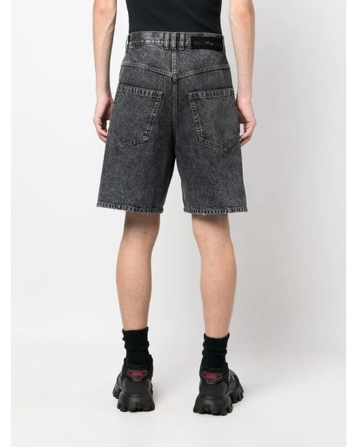 Balmain Gray Denim Shorts for men