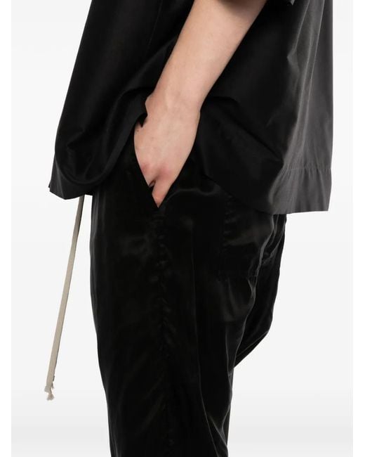 Rick Owens Black Drawstring Trousers for men