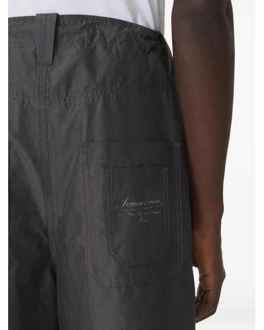 Lanvin Gray Drawstring Cotton Trousers for men