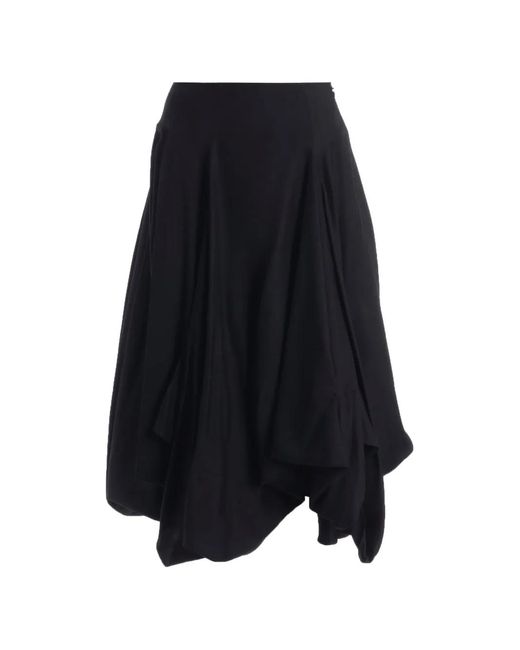 Yohji Yamamoto Blue Panelled Balloon Mid Skirt