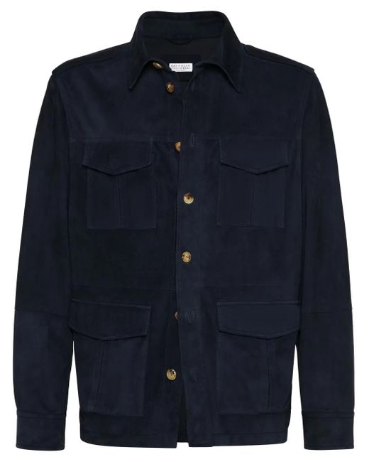 Brunello Cucinelli Blue Unlined Safari Jacket for men