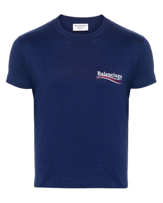 Balenciaga Political Campaign Katoenen T-shirt in het Blue