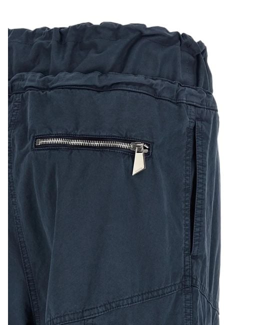The Attico Blue Draped Parachute Cargo Pants