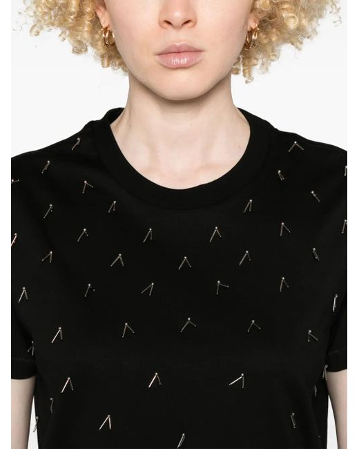 Moncler Black Beaded Cotton T-Shirt