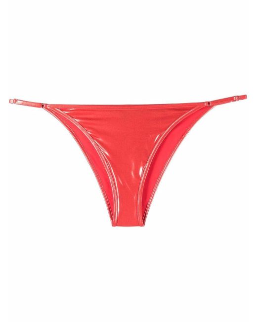 antonella rizza High-shine Stella Bikini Bottoms in Red - Lyst