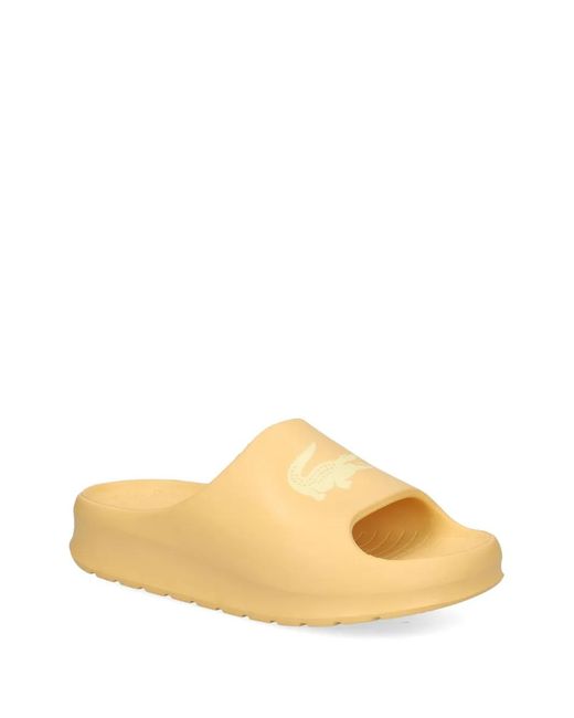 Lacoste Natural Serve Logo-Strap Slides