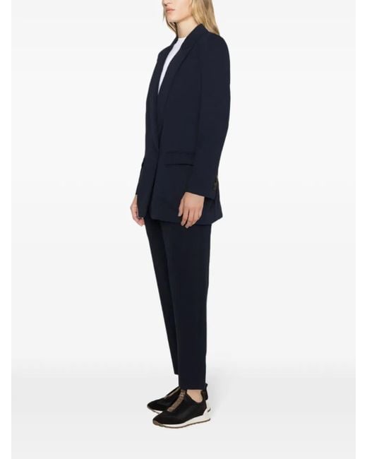 Brunello Cucinelli Blue Single-Breasted Tailored Jacket