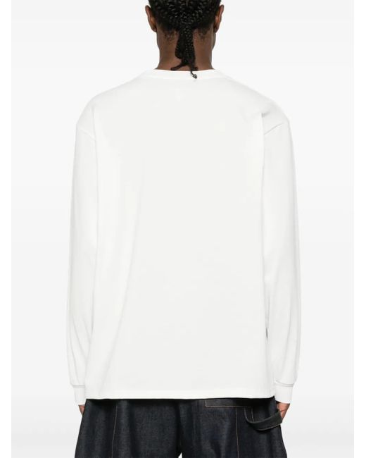 Needles White Butterfly-Embroidered T-Shirt for men